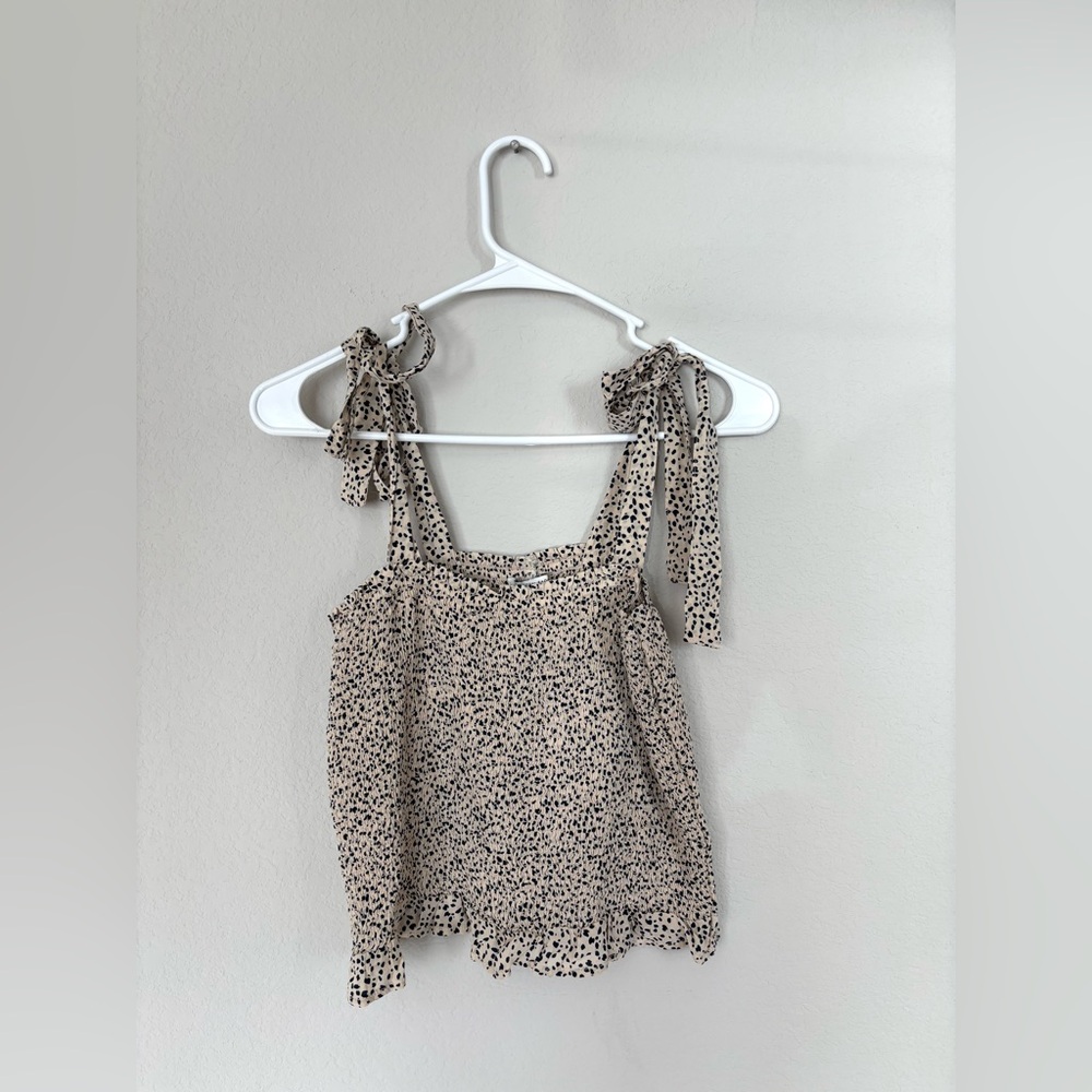 American Eagle Outfitters Animal Print Smocked Tank Top size medium